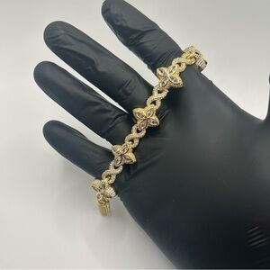 Moissanite Clover Bracelet VVS1 Gold Iced Out 8 Inches Brand New Fast Shipping